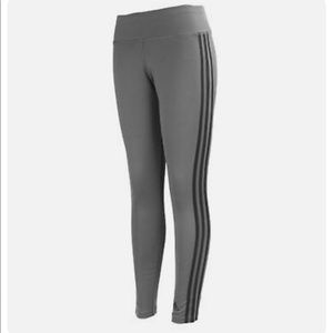 Adidas Women D2M 3-Stripes Climalite Pants Gray